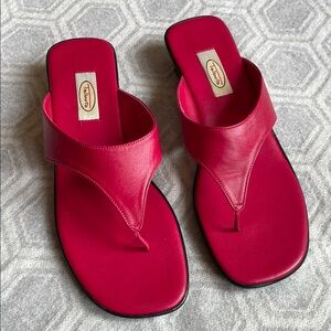 Talbots Red Leather Slide Sandals Made in Spain Sz 8.5